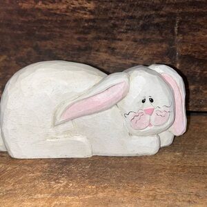 Handcrafted Wooden Bunny Figurine